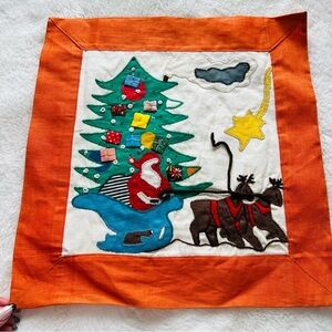 2 Handmade Quilt BlocksVintage Christmas-Christmas Decor- Applique, 15-1/2”x16”